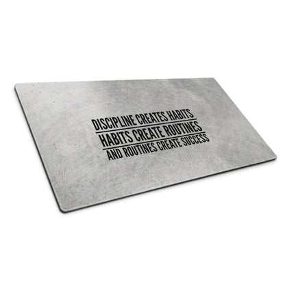 Motivational Quote Mouse Pad Silver Gray Desk Mat For Office And Gaming Modern Industrial Style Typography