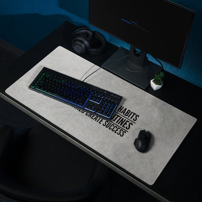 Motivational Quote Mouse Pad Silver Gray Desk Mat For Office And Gaming Modern Industrial Style Typography