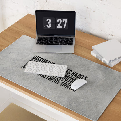 Motivational Quote Mouse Pad Silver Gray Desk Mat For Office And Gaming Modern Industrial Style Typography