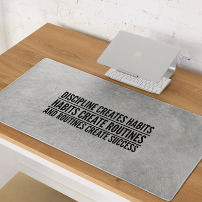 Motivational Quote Mouse Pad Silver Gray Desk Mat For Office And Gaming Modern Industrial Style Typography