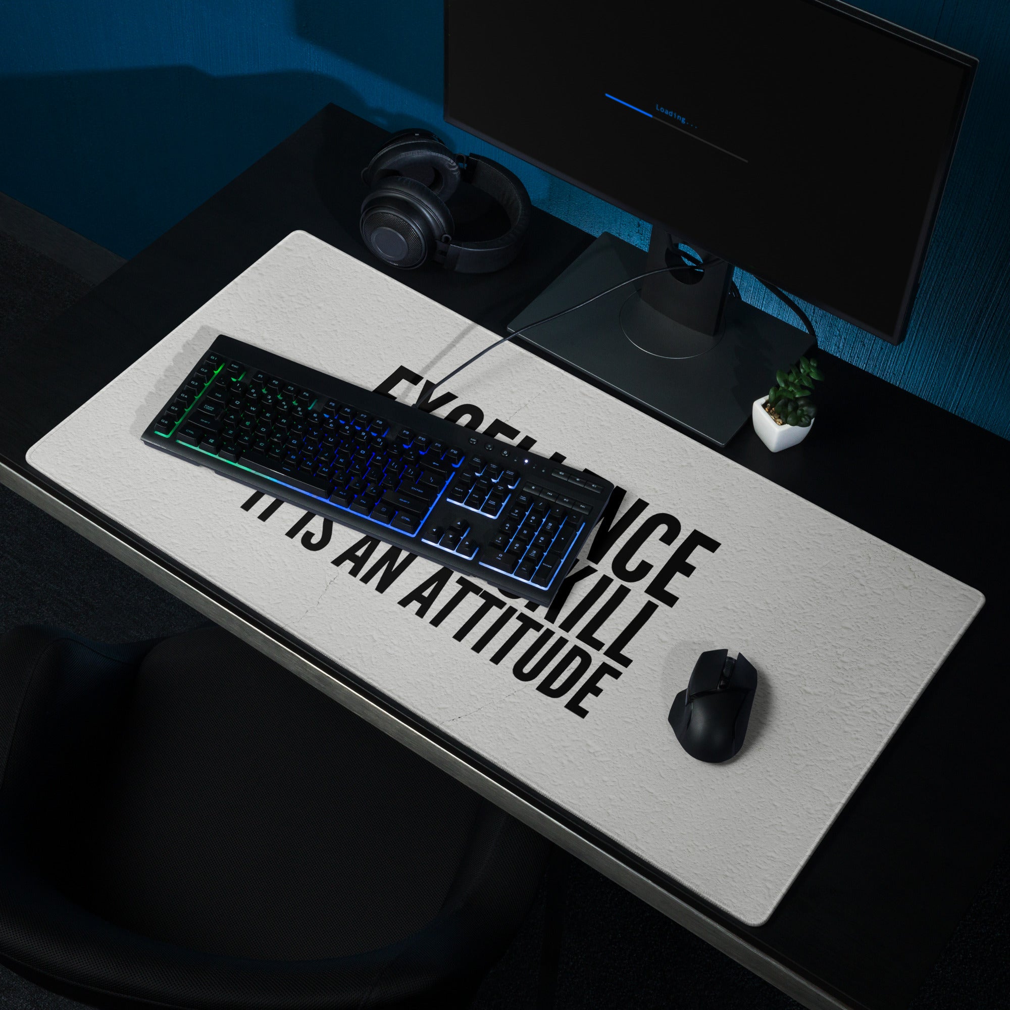 Black On White Motivational Mouse Pad For Desk Office Setup Minimal Typography Art Print On Fabric Non Slip