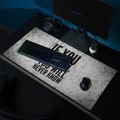 Motivational Quote Mouse Pad Gray Black Desk Office Minimalist Stone Texture Non Slip