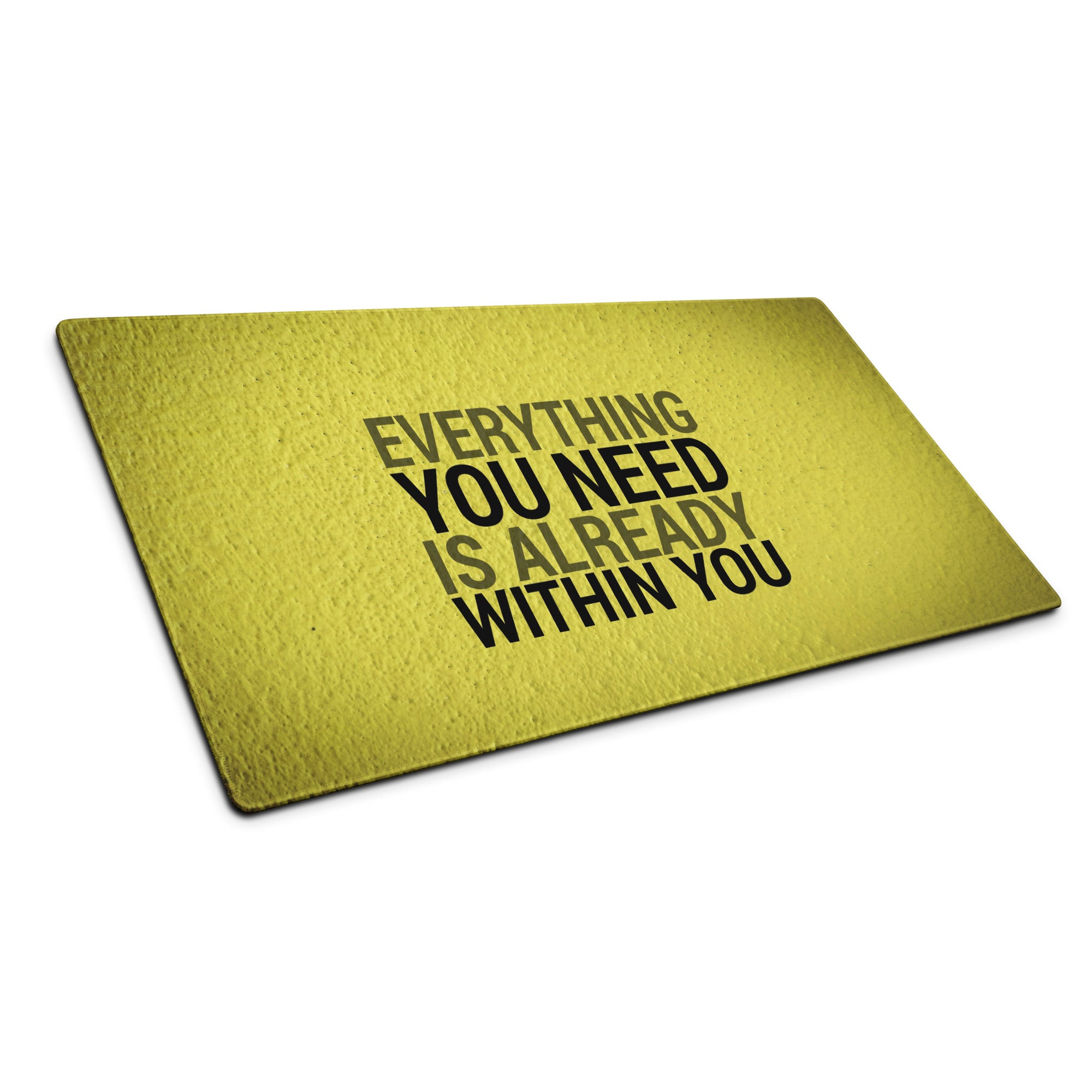 Yellow Motivational Mouse Pad For Desk With Bold Typography Modern Minimal Office Decor