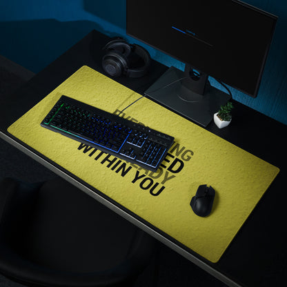 Yellow Motivational Mouse Pad For Desk With Bold Typography Modern Minimal Office Decor