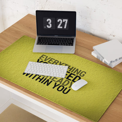 Yellow Motivational Mouse Pad For Desk With Bold Typography Modern Minimal Office Decor