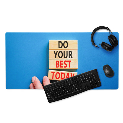 Motivational Blue Mouse Pad for Desk Office Workspace Modern Photo Style Inspirational Quote Blocks Today