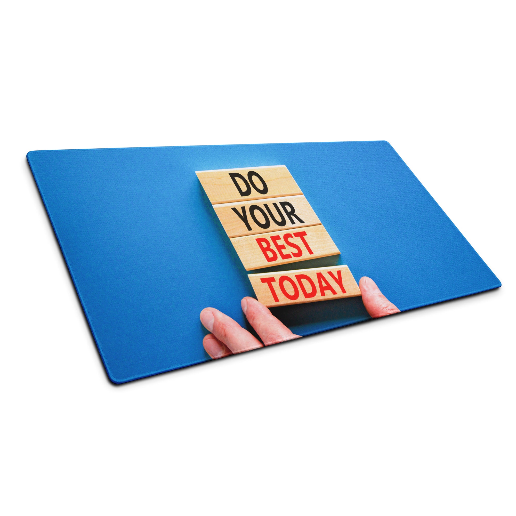 Motivational Blue Mouse Pad for Desk Office Workspace Modern Photo Style Inspirational Quote Blocks Today