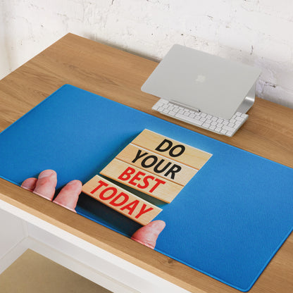 Motivational Blue Mouse Pad for Desk Office Workspace Modern Photo Style Inspirational Quote Blocks Today