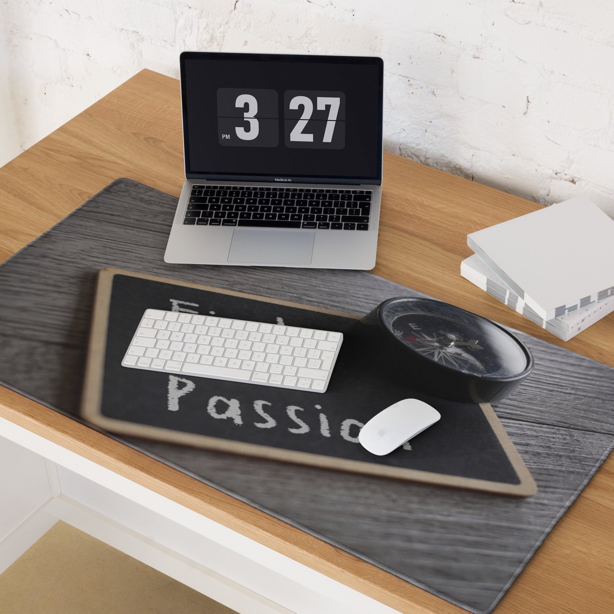 Motivational Chalkboard Mouse Pad Black White Text For Desk Office Inspiring Focus Minimalist Desk Mat Typography