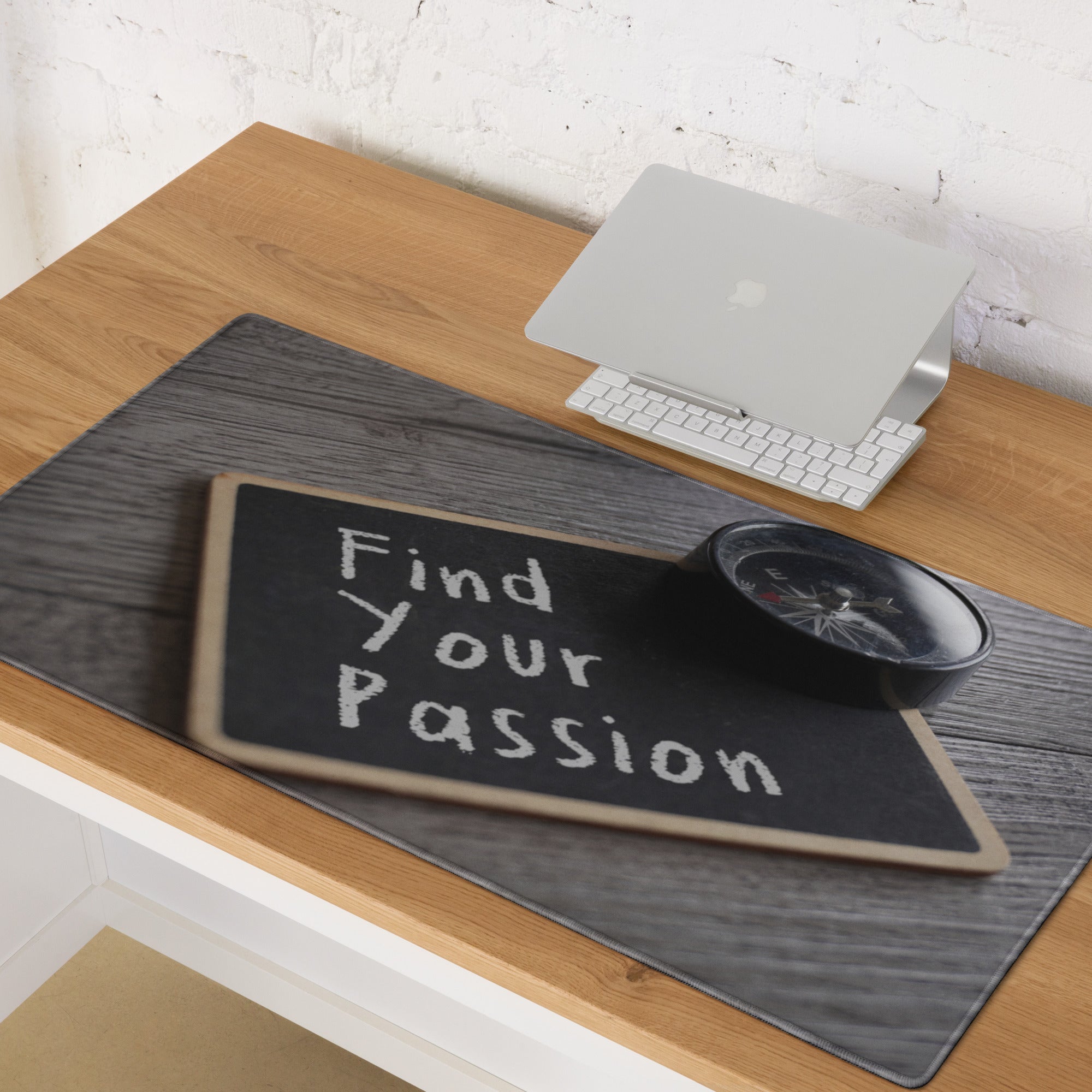 Motivational Chalkboard Mouse Pad Black White Text For Desk Office Inspiring Focus Minimalist Desk Mat Typography
