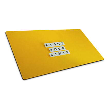 Yellow Motivational Mouse Pad Desk Mat Fight Your Limit Non Slip Large Edge Stitch Modern Minimal