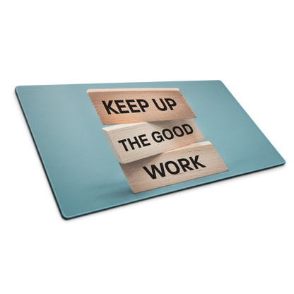 Mouse Pad Blue Desk Modern Motivational Wood Block Typography Art For Home Office And Gaming