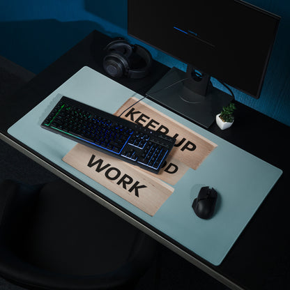 Mouse Pad Blue Desk Modern Motivational Wood Block Typography Art For Home Office And Gaming