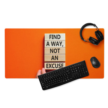 Orange Motivational Mouse Pad Gaming Desk Bold Modern Minimal Style Energetic Typography Desk Decor