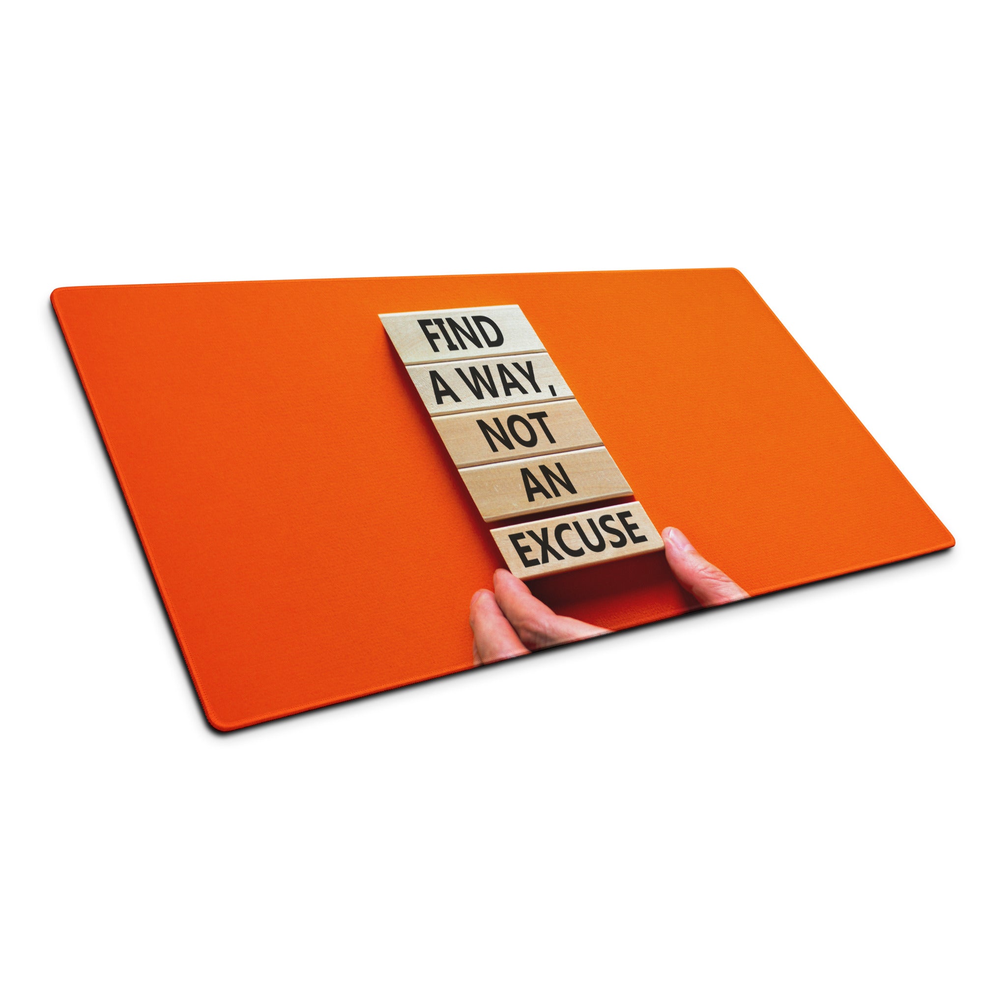 Orange Motivational Mouse Pad Gaming Desk Bold Modern Minimal Style Energetic Typography Desk Decor
