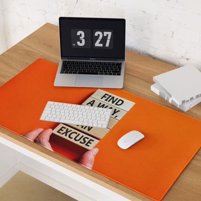 Orange Motivational Mouse Pad Gaming Desk Bold Modern Minimal Style Energetic Typography Desk Decor