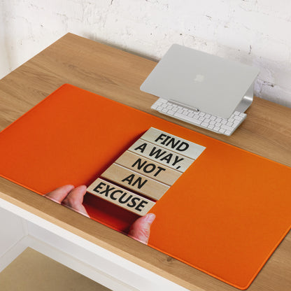 Orange Motivational Mouse Pad Gaming Desk Bold Modern Minimal Style Energetic Typography Desk Decor
