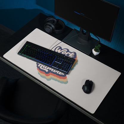 Motivational Rainbow Mouse Pad For Desk And Gaming Setup With Work Hard Stay Humble Retro Pop Art Style