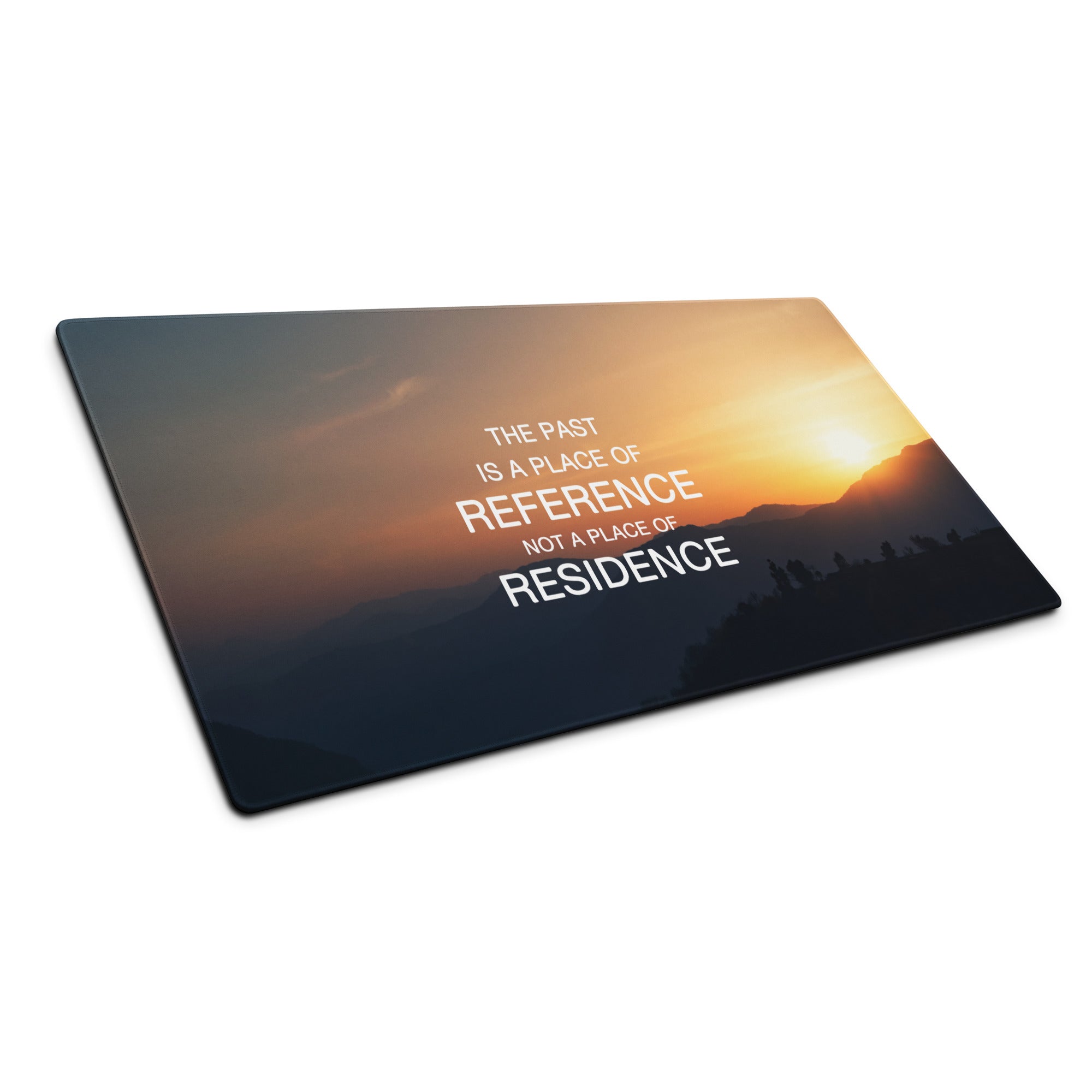 Sunset Gradient Mouse Pad For Desk Setup With Blue Orange Tones In Modern Minimalist Style Motivational Quote Print