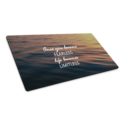 Motivational Mouse Pad Blue Orange Sunset Desk Accessory for Office Modern Typographic Quote Artwork