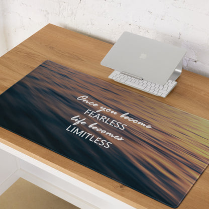Motivational Mouse Pad Blue Orange Sunset Desk Accessory for Office Modern Typographic Quote Artwork