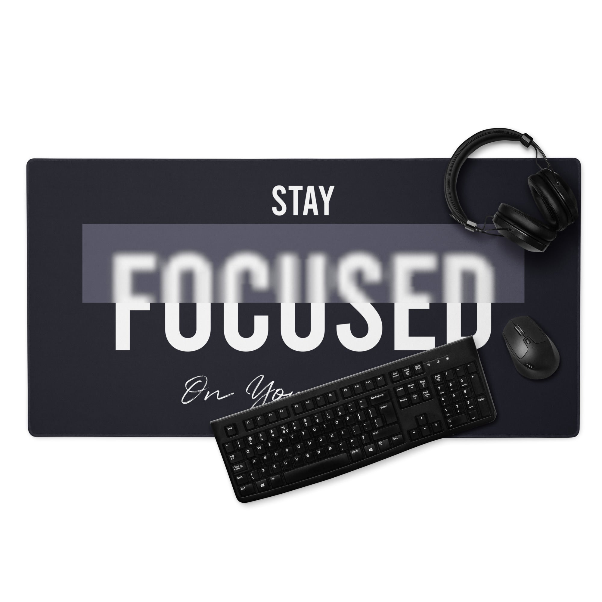 Motivational Mouse Pad Black And White Desk Office Modern Minimalist Focused Productivity Gift For Workspace