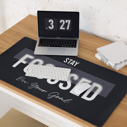Motivational Mouse Pad Black And White Desk Office Modern Minimalist Focused Productivity Gift For Workspace
