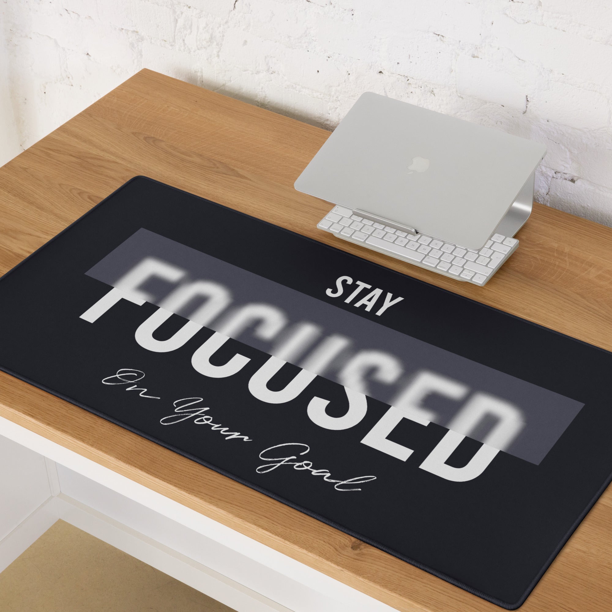 Motivational Mouse Pad Black And White Desk Office Modern Minimalist Focused Productivity Gift For Workspace