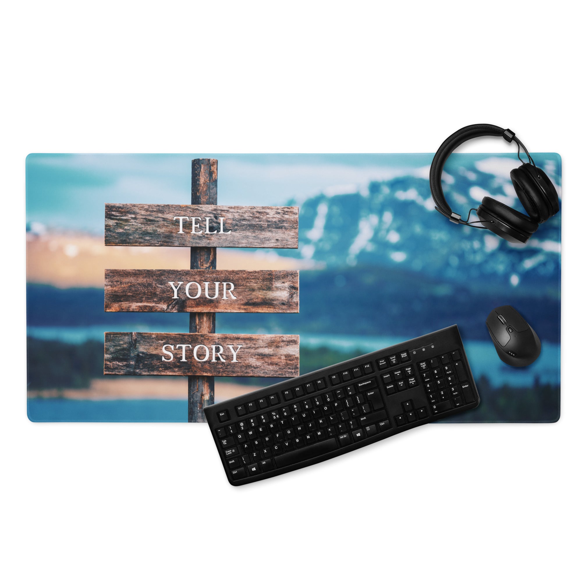Motivational Quote Mouse Pad Blue Brown Rustic Desk For Home Office And Gaming Non Slip Surface Edge Stitching