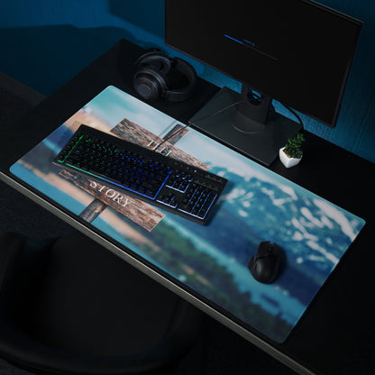 Motivational Quote Mouse Pad Blue Brown Rustic Desk For Home Office And Gaming Non Slip Surface Edge Stitching