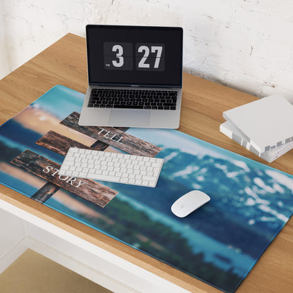 Motivational Quote Mouse Pad Blue Brown Rustic Desk For Home Office And Gaming Non Slip Surface Edge Stitching