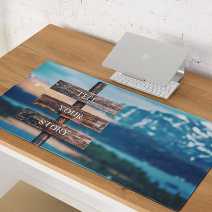 Motivational Quote Mouse Pad Blue Brown Rustic Desk For Home Office And Gaming Non Slip Surface Edge Stitching