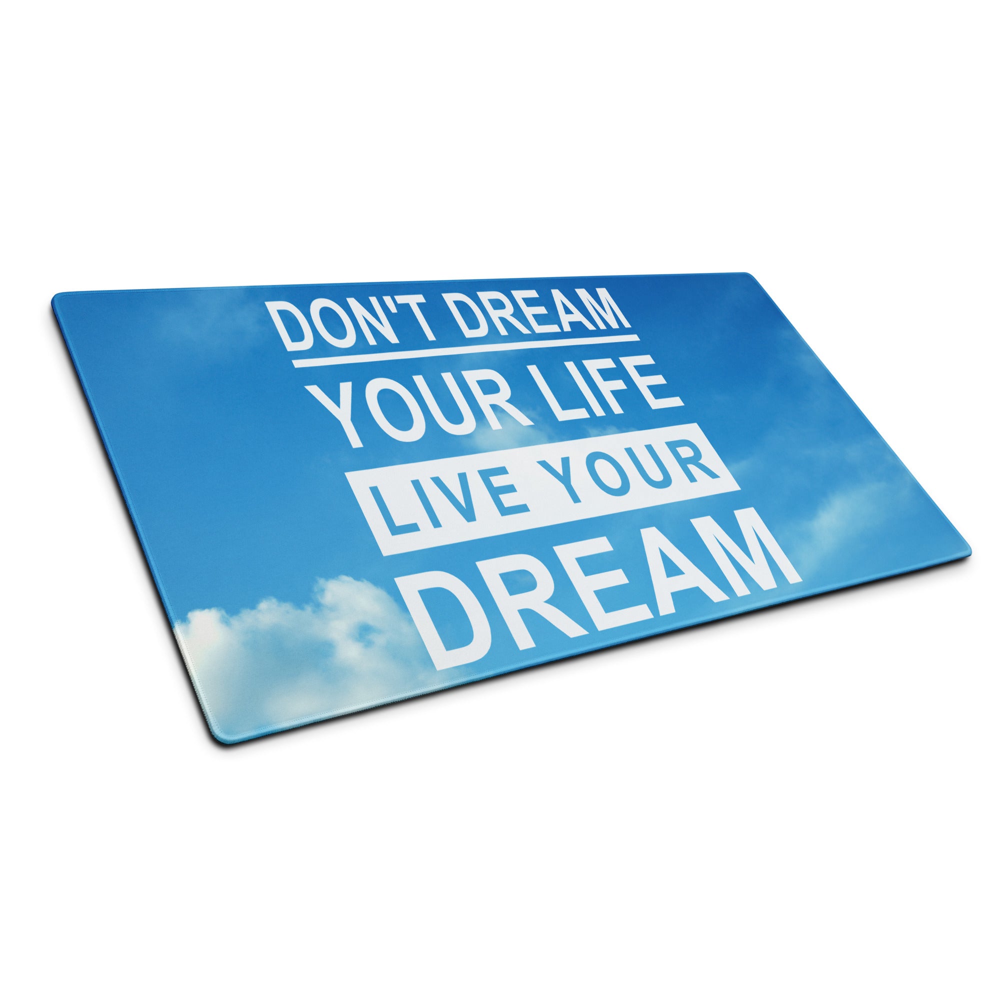 Blue Motivational Quote Mouse Pad For Gaming Desk Non Slip Large Size Mat Inspiring Mood Modern Typography Desk Decor Office Gift