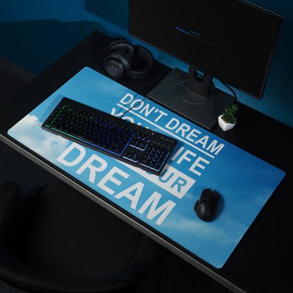Blue Motivational Quote Mouse Pad For Gaming Desk Non Slip Large Size Mat Inspiring Mood Modern Typography Desk Decor Office Gift