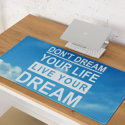 Blue Motivational Quote Mouse Pad For Gaming Desk Non Slip Large Size Mat Inspiring Mood Modern Typography Desk Decor Office Gift