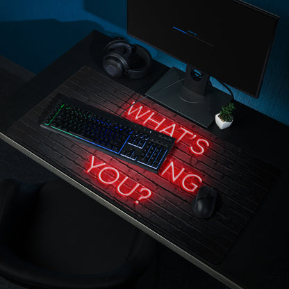 Motivational Neon Red Quote Mouse Pad For Desk - Black Brick Wall Neon Sign Style Inspiring Office Decor Gaming Setup