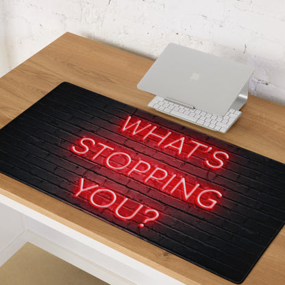 Motivational Neon Red Quote Mouse Pad For Desk - Black Brick Wall Neon Sign Style Inspiring Office Decor Gaming Setup