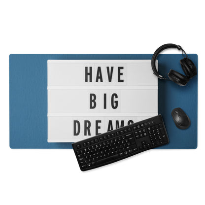 Blue Motivational Mouse Pad For Desk Setup Large Size Non Slip Surface Modern Office Decor Typography Art