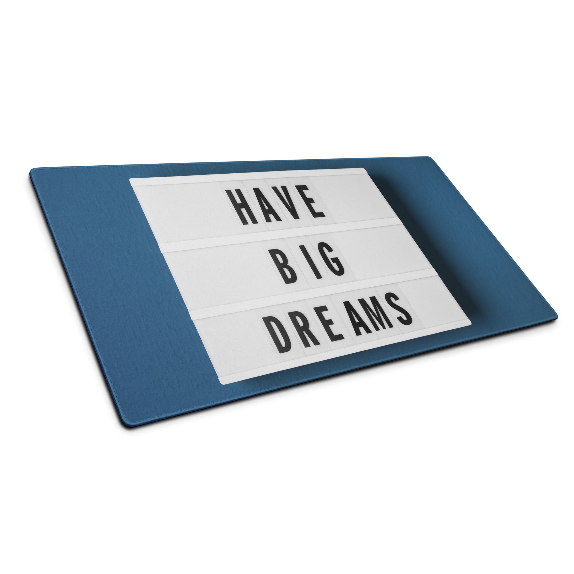 Blue Motivational Mouse Pad For Desk Setup Large Size Non Slip Surface Modern Office Decor Typography Art