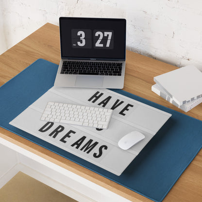 Blue Motivational Mouse Pad For Desk Setup Large Size Non Slip Surface Modern Office Decor Typography Art