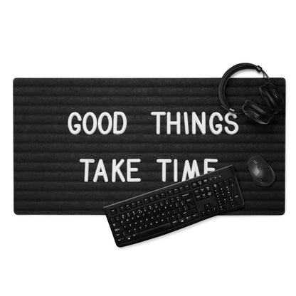 Motivational Black And White Typography Mouse Pad For Desk Office Modern Minimalist Style Large Non Slip Desk Mat