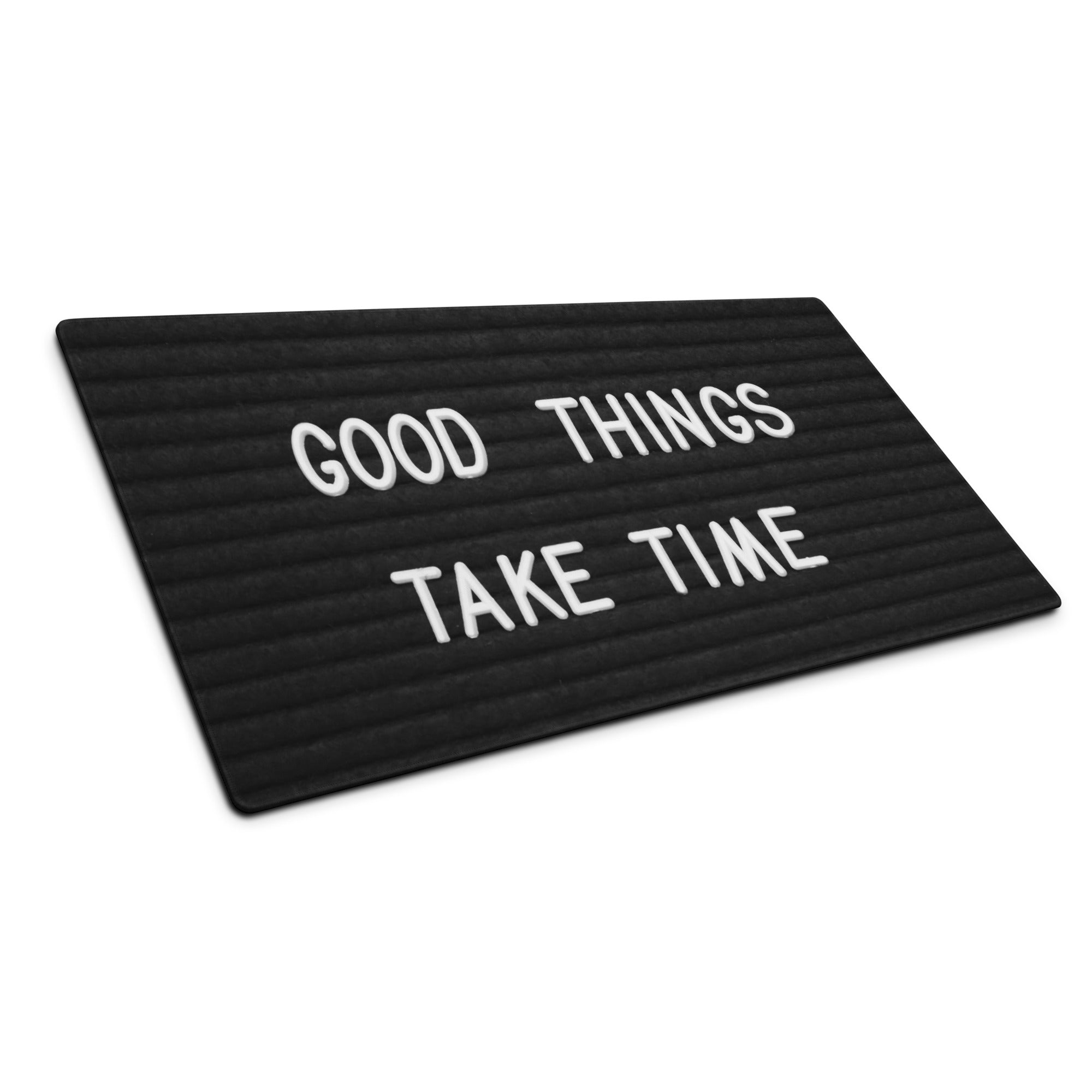 Motivational Black And White Typography Mouse Pad For Desk Office Modern Minimalist Style Large Non Slip Desk Mat
