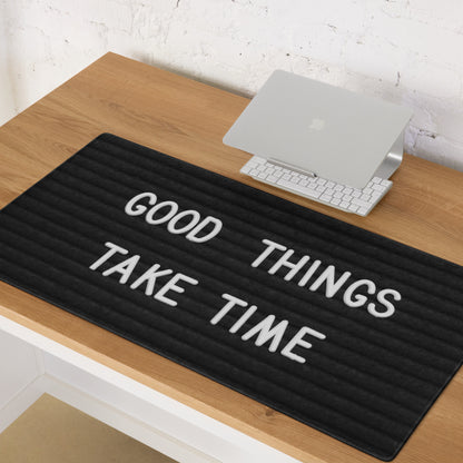 Motivational Black And White Typography Mouse Pad For Desk Office Modern Minimalist Style Large Non Slip Desk Mat