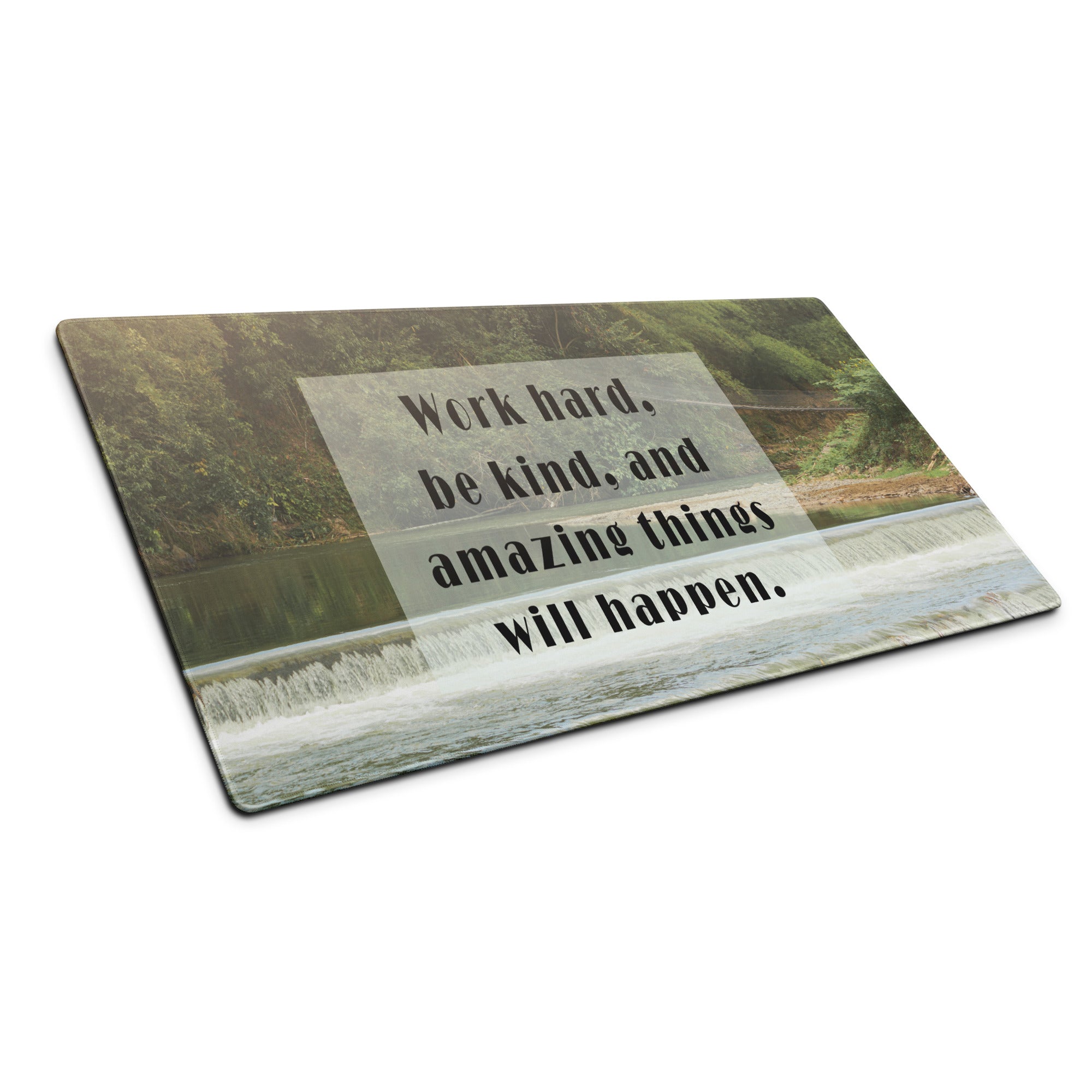Motivational Mouse Pad Green Beige Typography Desk Mat For Gaming And Work Setup Modern Inspirational Office Decor