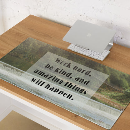 Motivational Mouse Pad Green Beige Typography Desk Mat For Gaming And Work Setup Modern Inspirational Office Decor