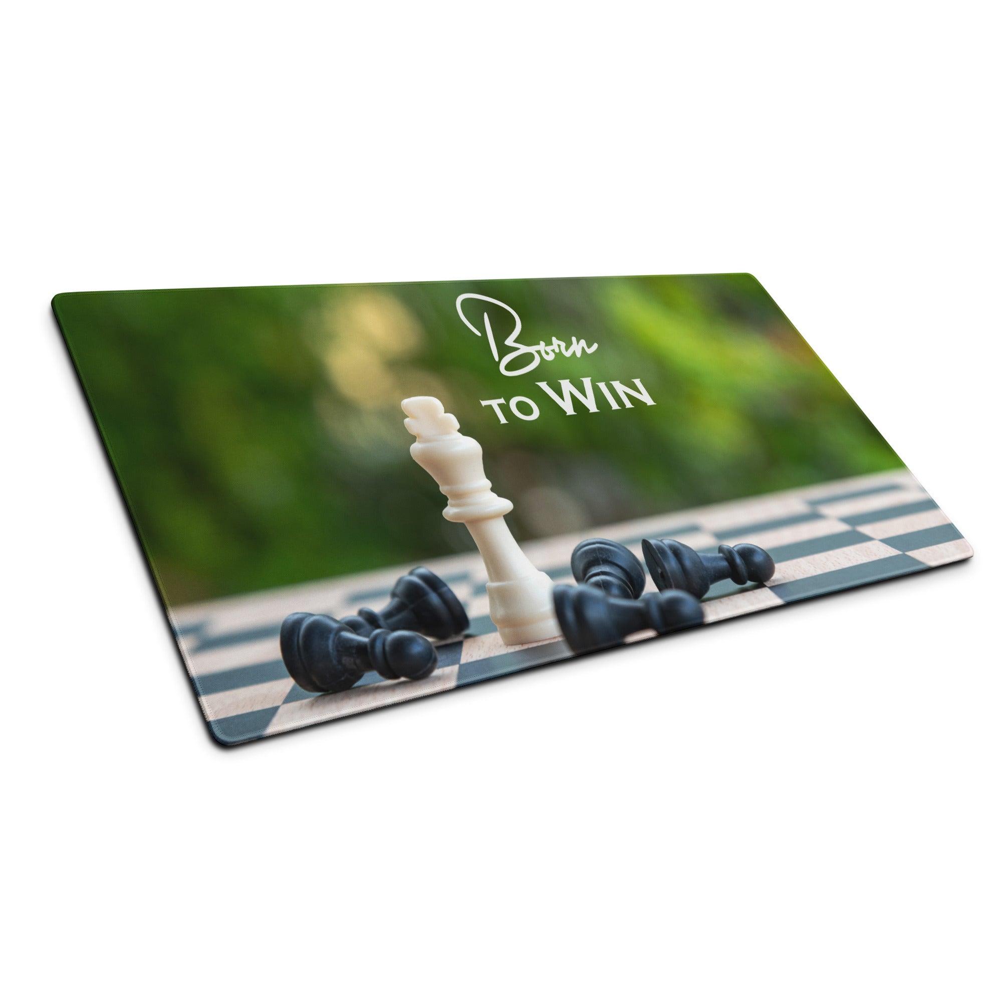 Chess Inspired Motivational Mouse Pad Green Background Desk Mat Office And Home Modern Style