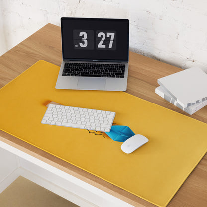 Motivational Mouse Pad Yellow Orange Desk Pad Office Modern Non Slip Large Mouse Pad Printed Blue Origami Boat