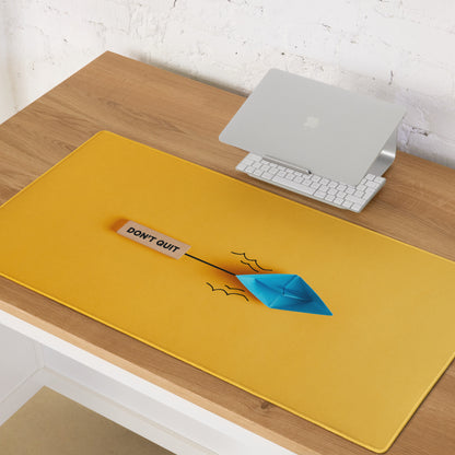 Motivational Mouse Pad Yellow Orange Desk Pad Office Modern Non Slip Large Mouse Pad Printed Blue Origami Boat