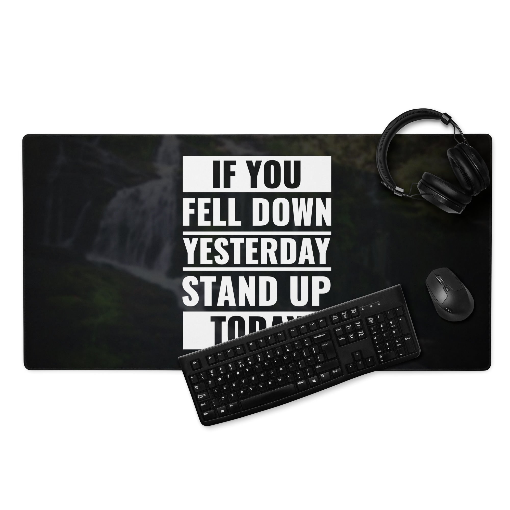 Motivational Quote Black White Desk Mouse Pad For Gaming Setup Modern Typography Inspiring Mood Minimalist
