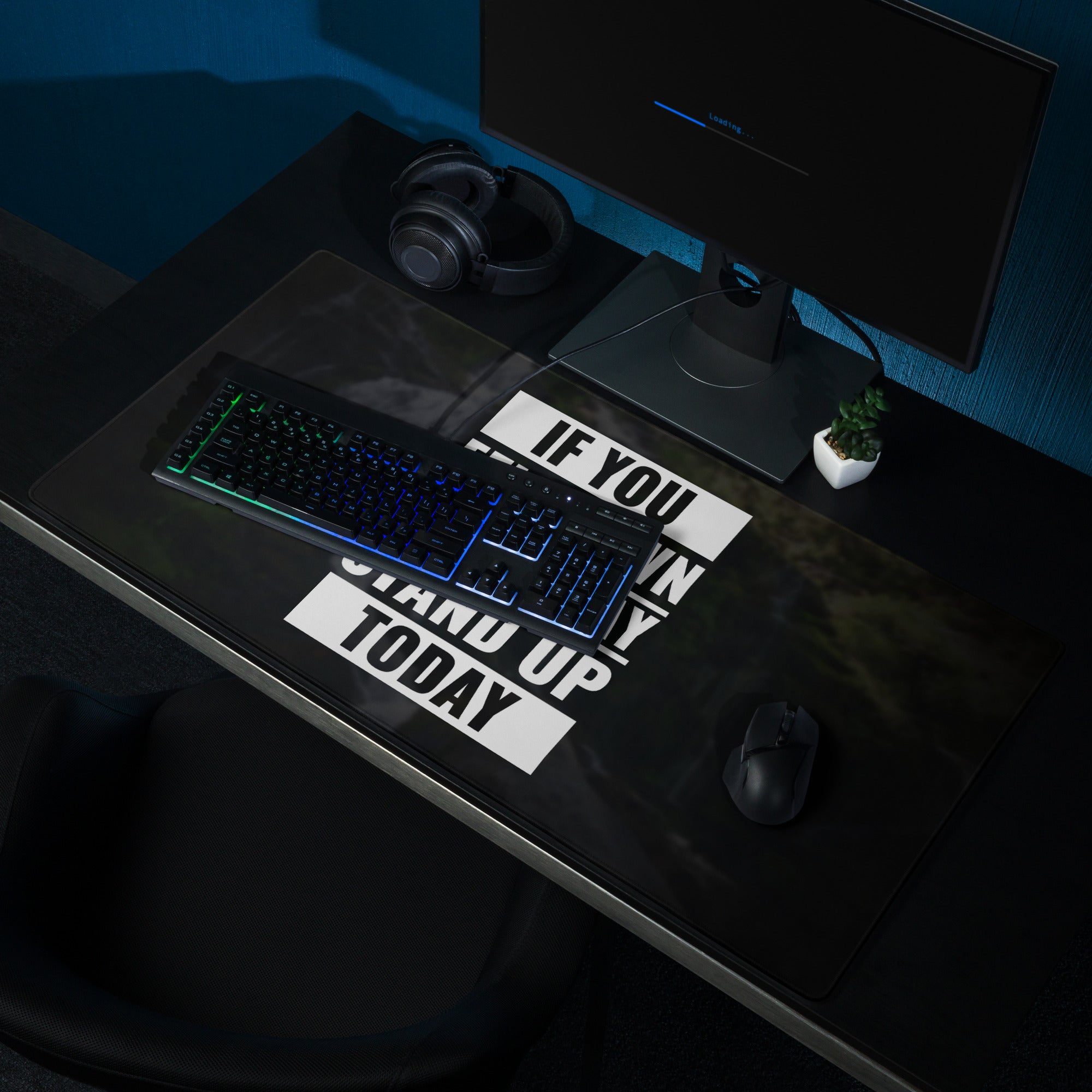 Motivational Quote Black White Desk Mouse Pad For Gaming Setup Modern Typography Inspiring Mood Minimalist